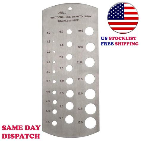25 Hole Metric New Fractional Drill Bit Hole Size Gauge Tool Gage 1 Mm