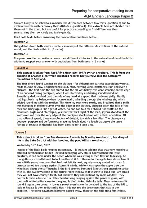 The best way to get a grade 9. AQA GCSE English Language Paper 2 practice for questions 2 and 4