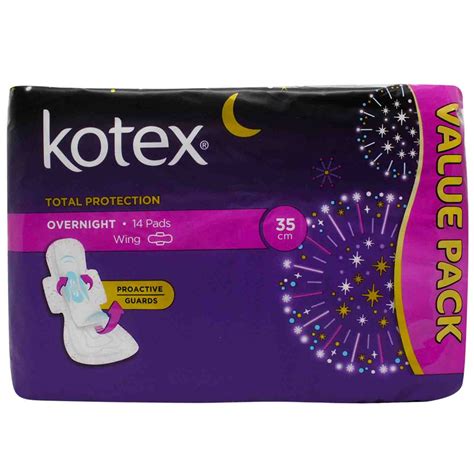 Buy Kotex Overnight Total Protection With Wings 35cm X 14s Value