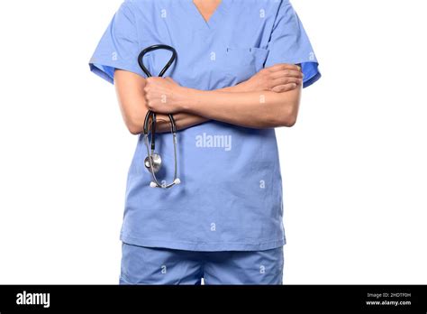 Stethoscope Nurse Scrubs Stethoscopes Nurses Stock Photo Alamy