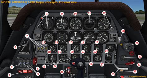 Dual model contains front and rear cockpits. North American T-28C Trojan V2 for X-Plane V9.70 - Flight ...