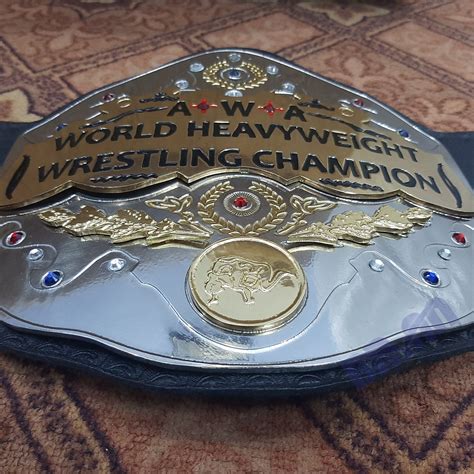 Awa World Heavyweight Wrestling Championship Belt 4mm Zinc