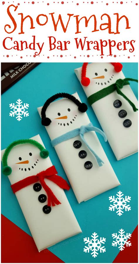 Christmas gift wrap printable template. Snowman Candy Bar Wrapper Printable | The CentsAble Shoppin