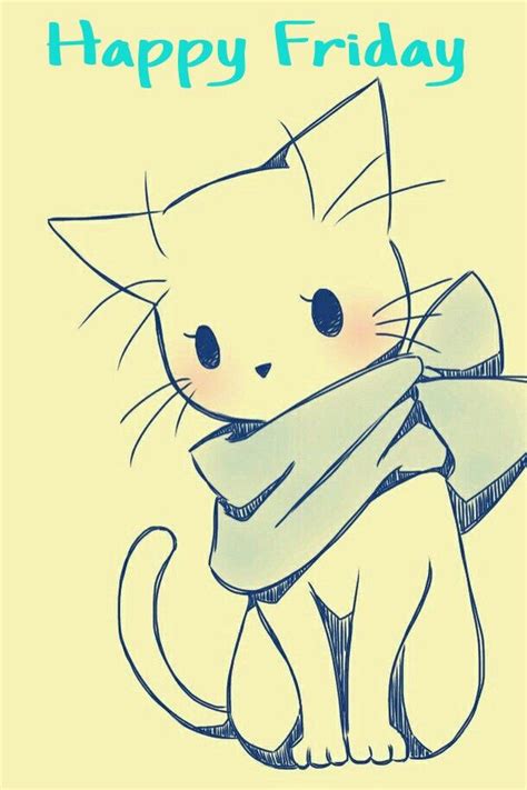Free online horse game where people of all ages can learn the responsibility that comes along with taking care of horses, and have fun at the same time. Happy Friday!!! Adorable drawing of a cat with scarf | Cute drawings, Cute art, Cat drawing