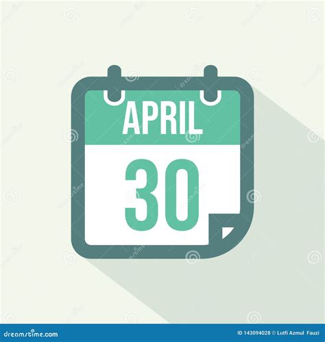 Icono Del Calendario Del 30 De Abril Vector Ilustración Del Vector