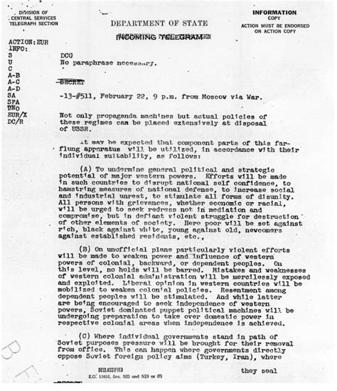 The Long Telegram In 1946 George F Kennan Described Active Measures
