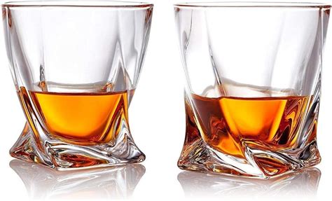Cooko Twist Whiskey Glasses Ultra Clarity Glass Set Dishwasher Safe Wine Ts Set Of 2 300ml