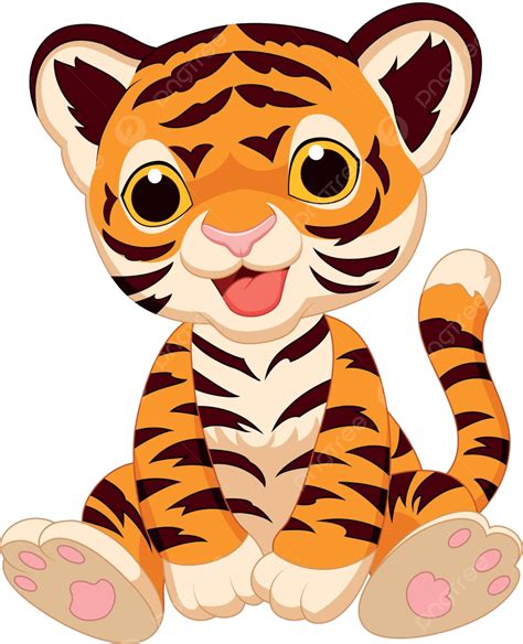 Lindo Tigre Dibujos Animados Zoológico Alegría Dibujos Animados Vector