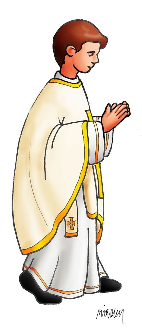 A Drawing Of A Man Dressed In White And Gold With His Hands Folded Out