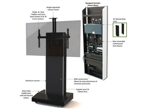 Avfi Tp1000 S Mobile Telepresence Stand For Singledual Monitors