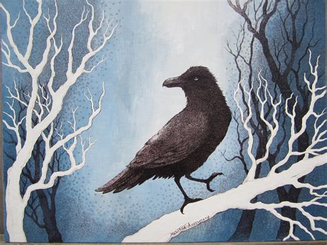 Spooky Crow Eerie Night Original Art