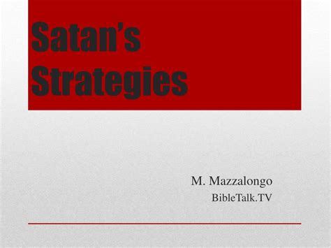 Ppt Satans Strategies Powerpoint Presentation Free Download Id2432719