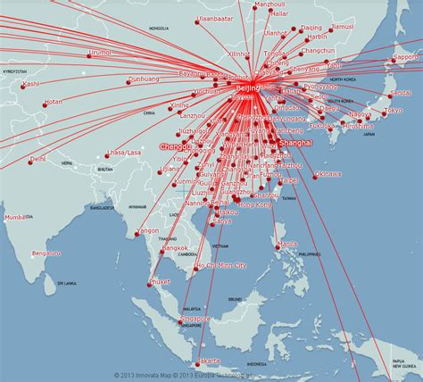 Air China Route Map Domestic Routes From Beijing