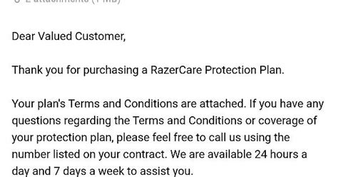 Fake Email Titled Razercare Protection Plan Terms And Conditions Received Just Now Not From