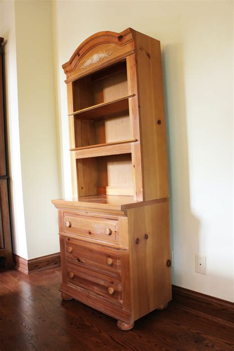 Broyhill Furniture Pine Dresser With Bookcase Ebth