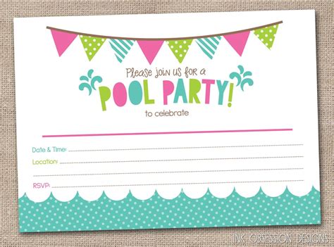 These cookies will be stored in your browser only with your consent. Free Printable Pool Party Birthday Invitations | Party invite template, Pool party invitations