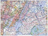 Large detailed road map of New York city. New York city large detailed ...
