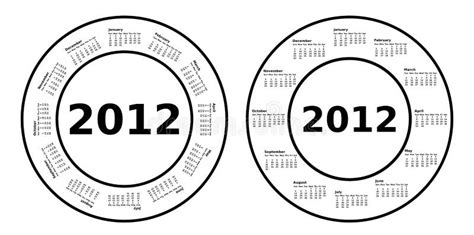 Set Twelve Month Calendar 2012 Stock Vector Illustration Of Diary