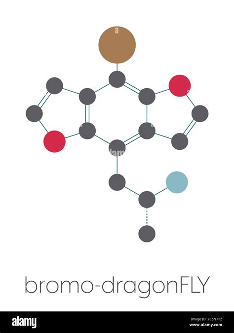 Bromo Dragonfly Hallucinogenic Drug Molecule Stylized Skeletal Formula
