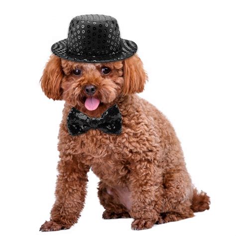 Pet Dogs Caps With Bowknot Cat Dog Fashion Sequin Adjustable Dog Bow
