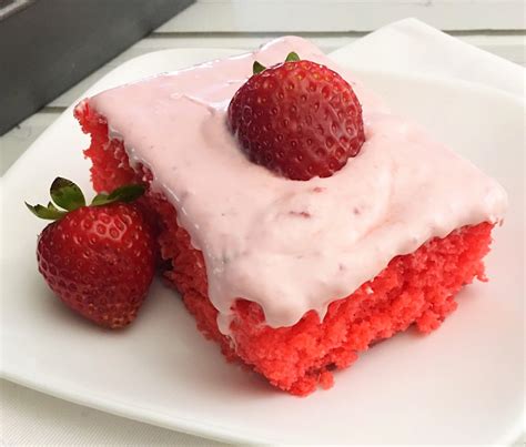 Packed full of sweet strawberries and cool cream with a fun red and white . Strawberry Jello Cake with Strawberry Buttercream Frosting