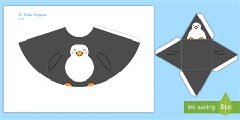Penguin Template 3d Shapes Paper Craft Easy Download