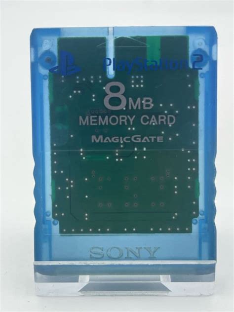 8mb Playstation 2 Memory Card Clear Blue Ps2