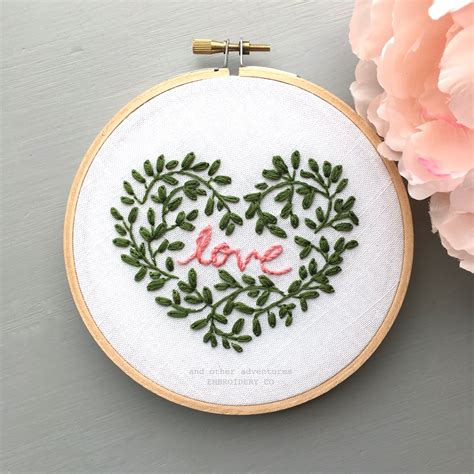 LOVE Heart - Beginner Hand Embroidery Pattern - And Other Adventures Embroidery Co