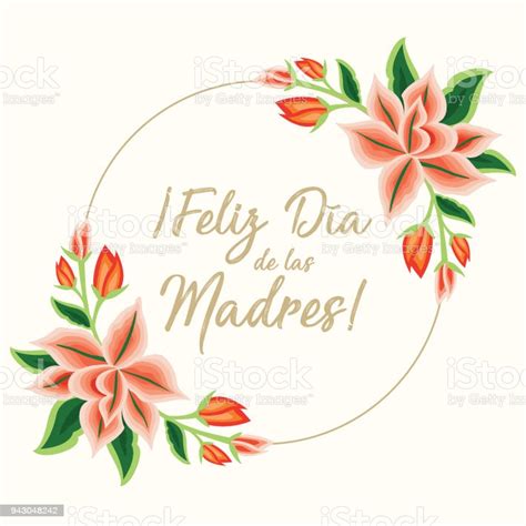 Feliz Día De Las Madres Floral Greeting Card Copy Space