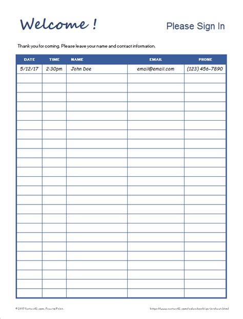 Sample Of Sign In Sheets Free Download Printable Templates Lab