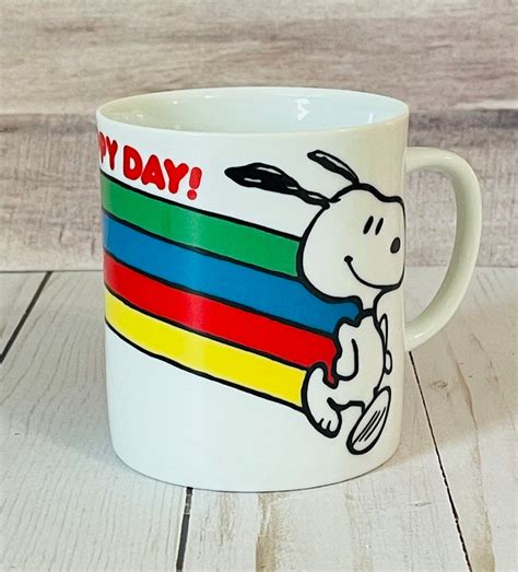 Vintage Snoopy Rainbow Mug Vintage Snoopy Mug Snoopy Etsy