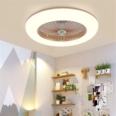 Step by step instructions for assembling and installing a ceiling fan with light kit.in this video i remove and old ceiling fan and replace it with a new. Contemporary LED Dimmable Flush Mount Ceiling Fan Bedroom ...