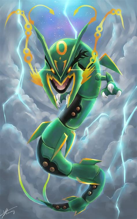 Ruler Of The Sky Mega Rayquaza By R Nowong On Deviantart Pokemon