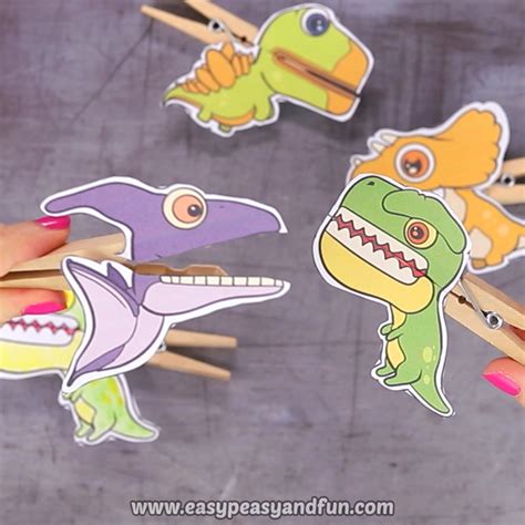 Dinosaur Clothespin Puppets Free Printable Printable Templates
