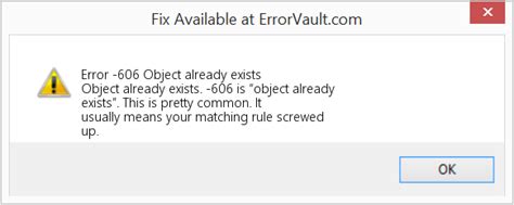 How To Fix Error Object Already Exists Object Already Exists