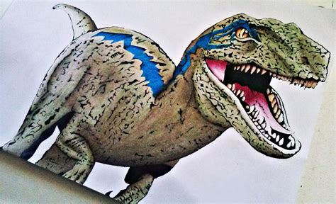 Blue Jurassic World Velociraptor Drawings