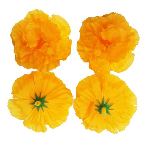 goodgoodsthailand thai artificial yellow marigold flowers 20 count silk flower arrangements