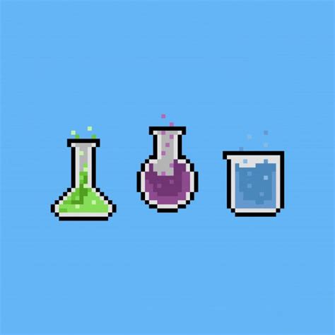 Pixel Art 8bit Chemical Set In 2021 Pixel Art Pixel Chemical