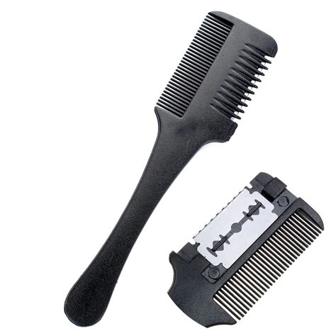 Professional Hair Razor Comb Black Handle Shaving Cutting Thinning Comb