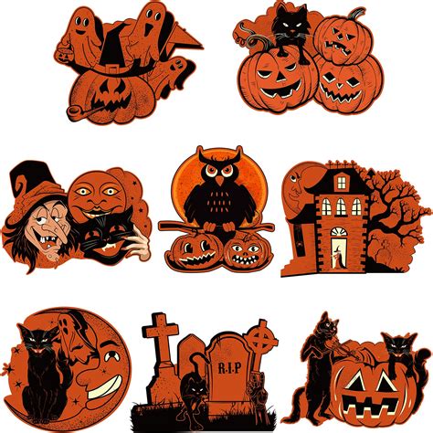 Beistle Piece Retro Vintage Happy Halloween Cut Outs Wall Decorations