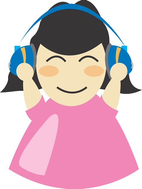 Clipart Girl With Headphone2