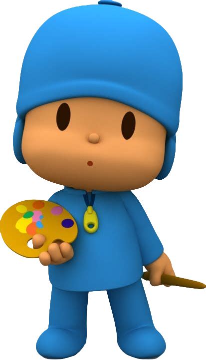 A Cartoon Character Is Holding A Paintbrush And A Palette In One Hand