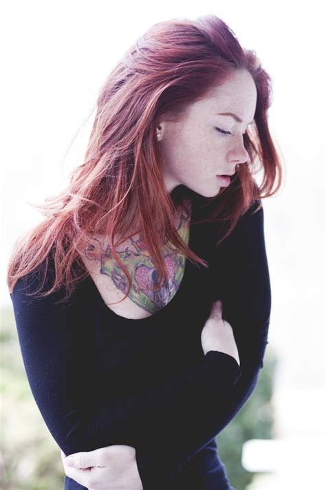 Redhead Hattie Watson Women Tattoo Freckles Wallpaper Coolwallpapersme