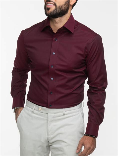 Burgundy Shirt Dress For Men Surmesur