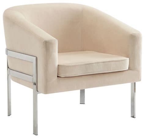 Steel frame and stainless steel trim. Contemporary Accent Chair With Metal Frame - Contemporary ...