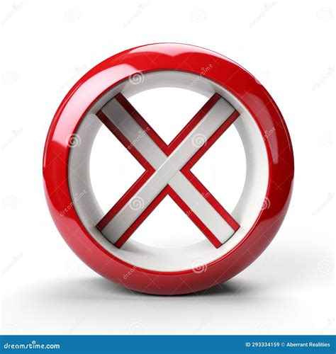 A Red And White Sign With An X Symbol On It Stock Illustration