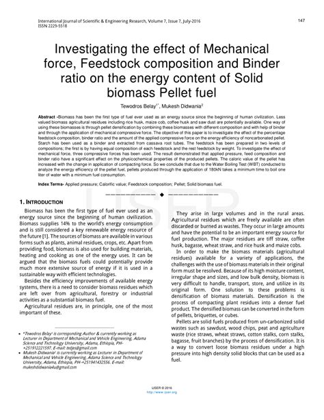 Pdf Investigating The Effect Of Mechanical Force Feedstock