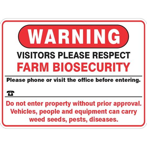 Farm Biosecurity Buy Now Discount Safety Signs Australia