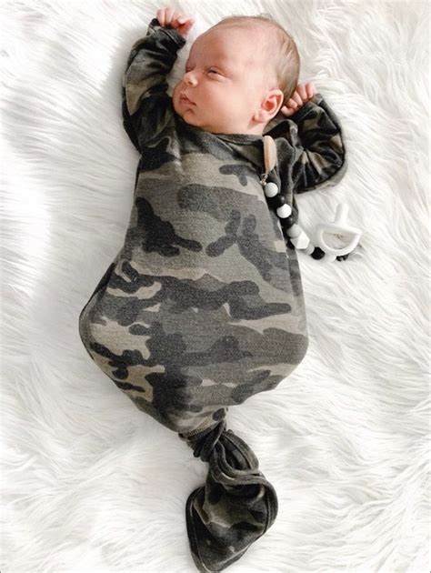 Camo Knot Gown Baby Boy Gowns Handmade Kids Clothes Shop Kids Clothes