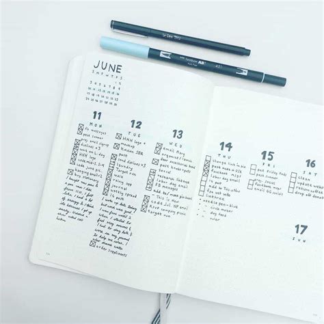32 Easy Minimalist Bullet Journal Weekly Spreads To Try Right Now